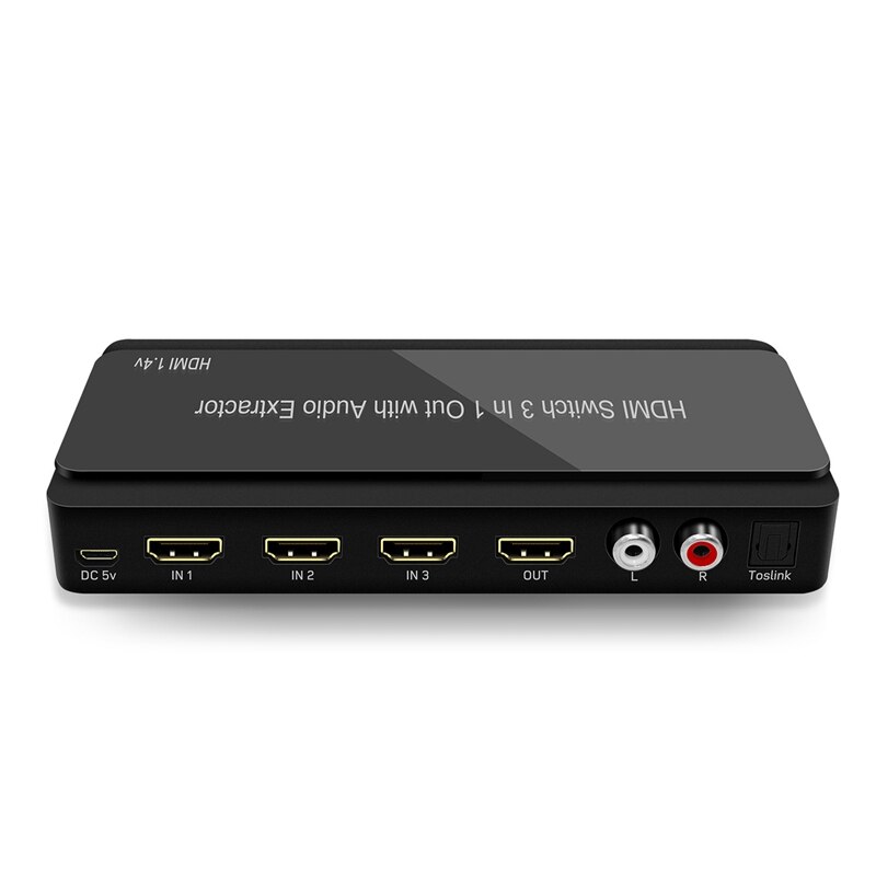 Hdmi-compatibele audio drie-in-één 4k audio splitter hdmi-switcher drie ingangen en één uitgang met audioscheiding