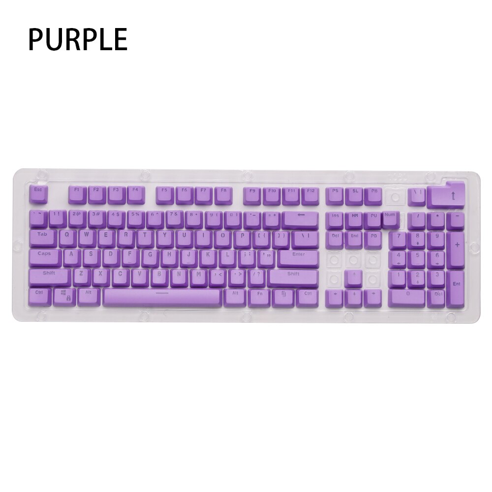 1Set 443*152*30mm Universal PBT 104 Keys Dual-color Backlit Mechanical Keyboard Keycap DIY Keyboard Accessories: Purple