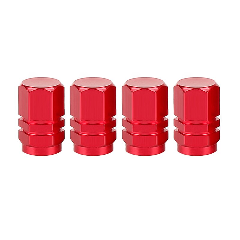 4pc/set Auto Car Tire Valve Stem Caps 4pcs Bolt-in Aluminum Theft Proof Valve Caps Car Wheel Tires Valves Tyre Stem: Red