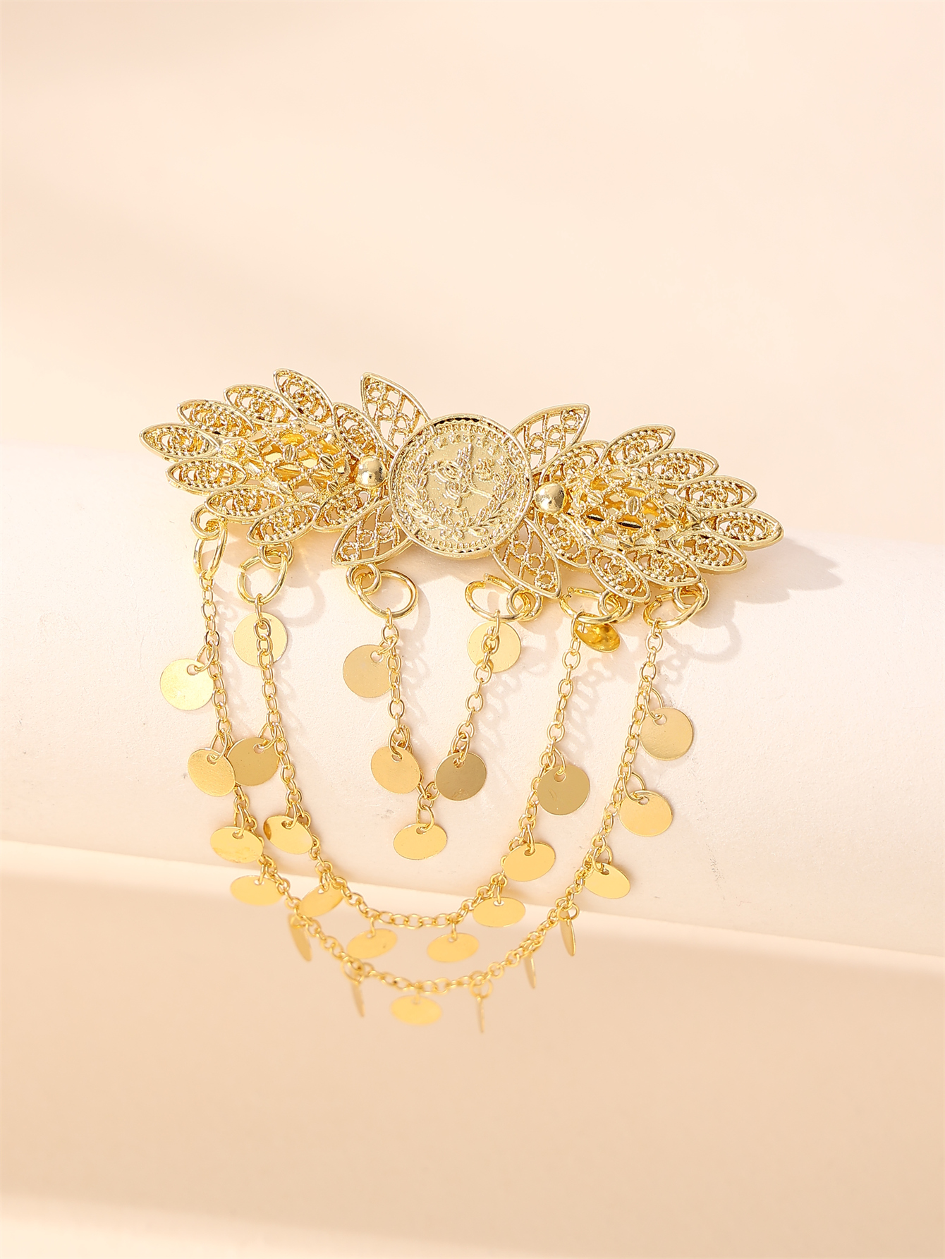 Pinza para el pelo de mariposa para mujer, de borla multicapa, accesorio para el pelo de boda para novia de Oriente Medio, Clip lateral para , Festival de Gala