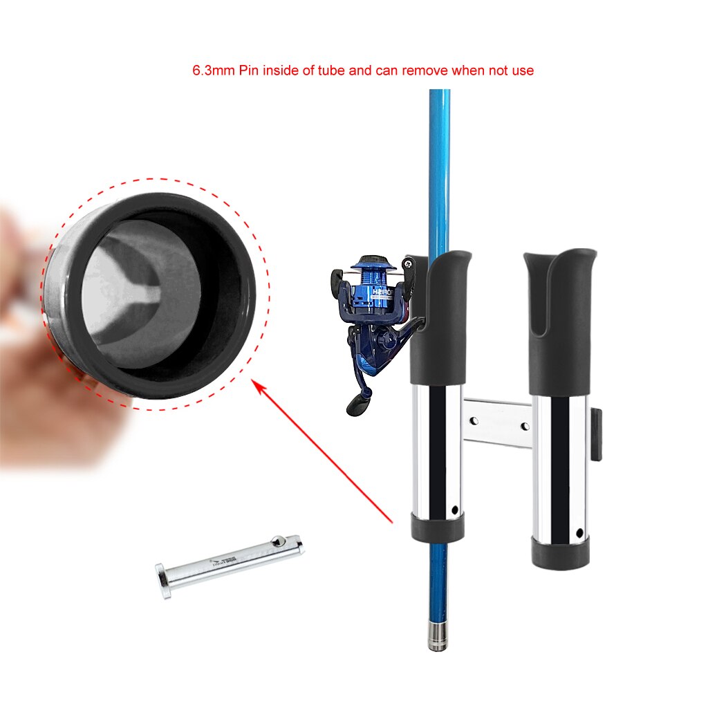 Fishing Rod Holder 2 Tubes Link Slotted Rod holder Boat Fishing Rod Rack Holder Portable Pole Tube Mount Bracket Marine Grade