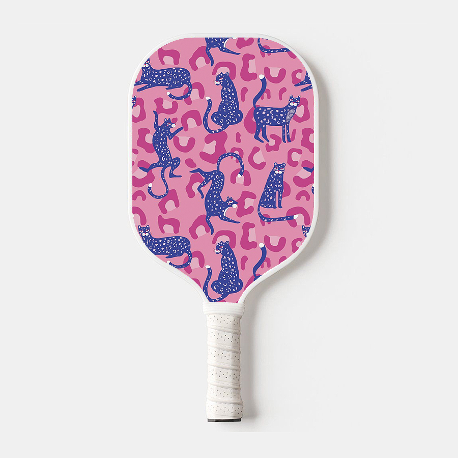 Lucky011 Thermoformed T700 Raw Carbon Fiber Fiberglas Pickleball Paddle Spin Strukturierte Oberfläche mit Schaumstoffkante Ergonomischer Griff: Licht Grau