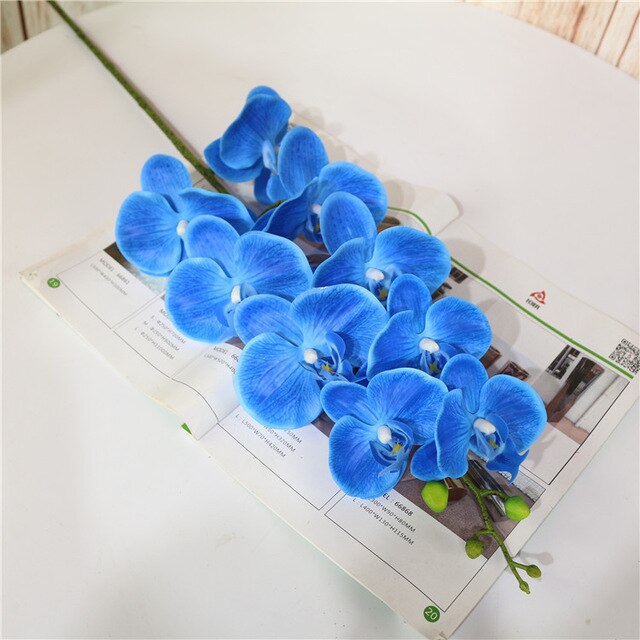Arrangement de fleurs artificielles de grande taille | En PU, sensation à la main, orchidée, fleur bonsaï, bouquet de fleurs luxueux, uniquement sans vase: color 5 big flower