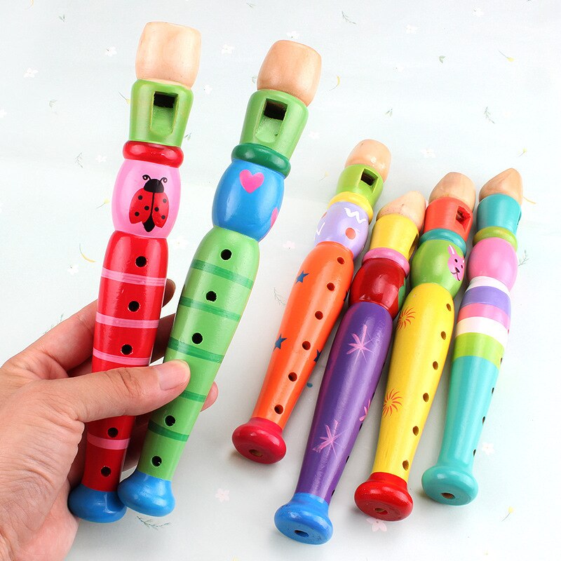 Houten Kid Korte Fluit Geluid Muziekinstrument Vroege Onderwijs Ontwikkelen Type 6-Gaten Recorder Houtblazers Muziekinstrumenten