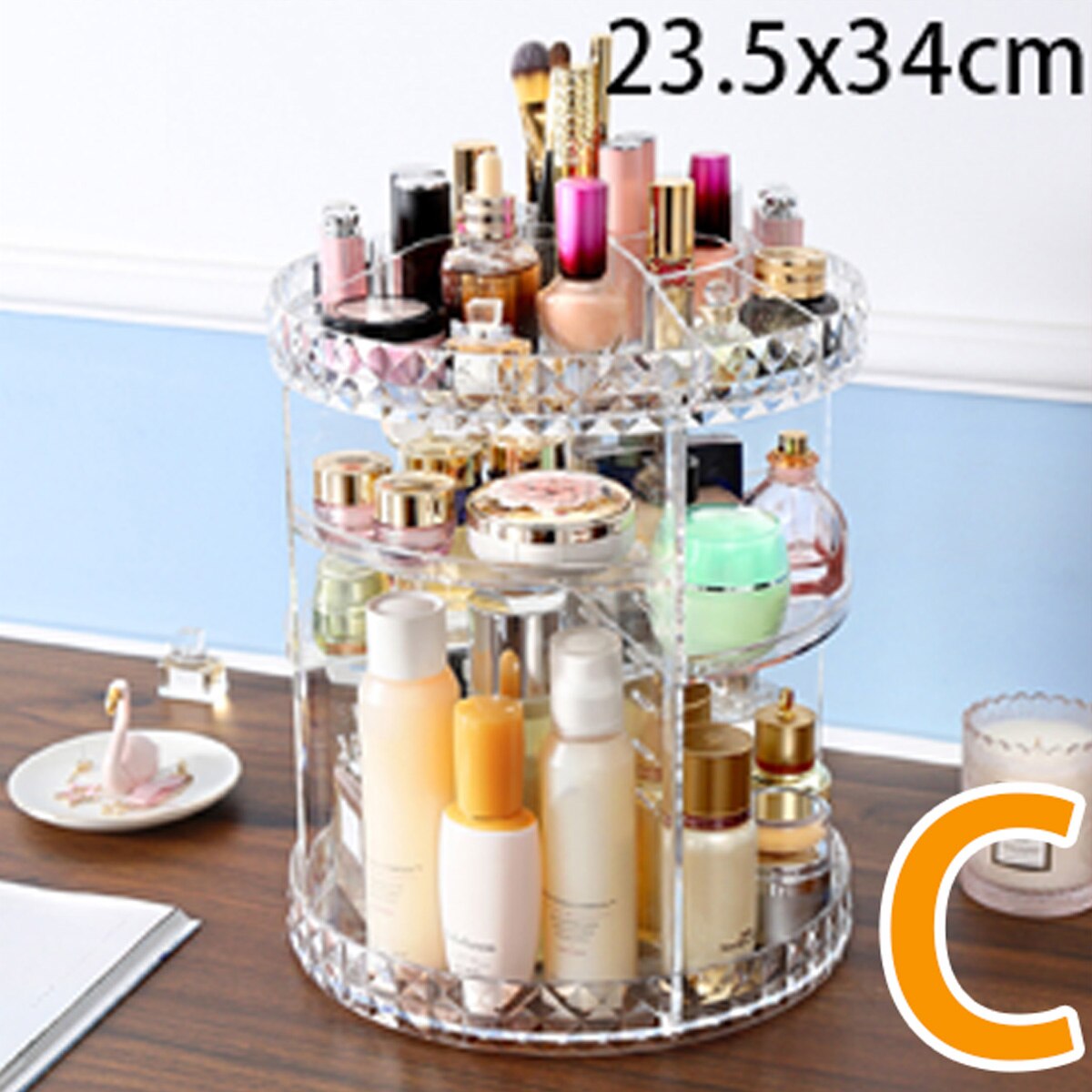 Adjustable Acrylic Makeup Cosmetic Rack Holder 360... – Vicedeal