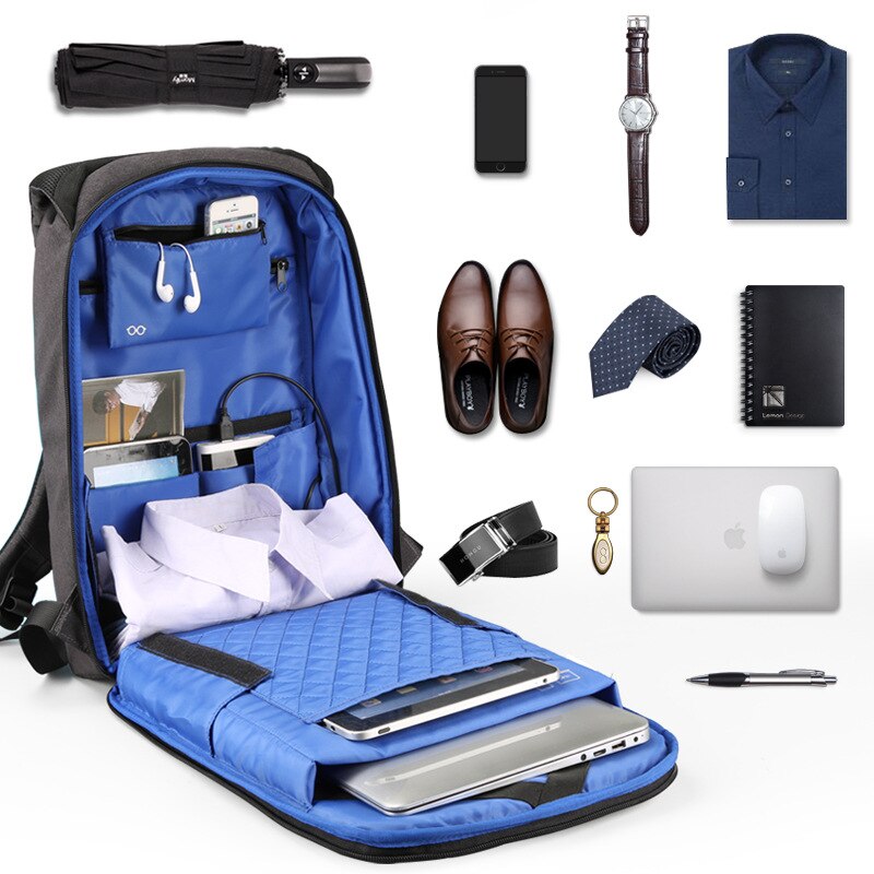 Kingsons rygsæk mænd kvinder 15.6 tommer laptop anti-tyveri taske usb opladning mini rygsæk til teenager skoletaske mochila