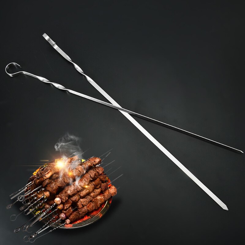 10 sztuk grill igła grill szaszłyki z grilla grill igła anty-uchwyt antypoślizgowy sprzęt robić grillowania znak mięsa warzyw kebab Shish przyrząd kuchenny