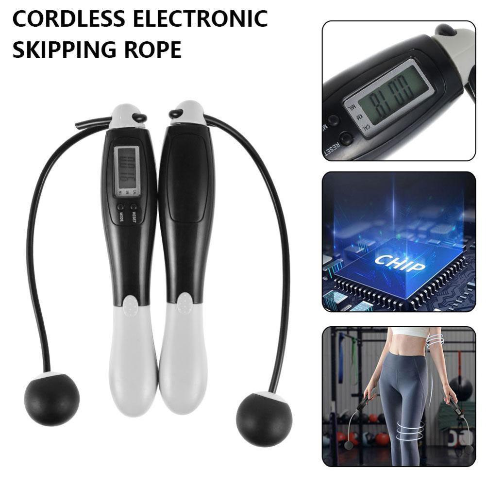 Cuerda de saltar electrónica inalámbrica para Fitness, comba inteligente con pantalla LCD, contador de velocidad