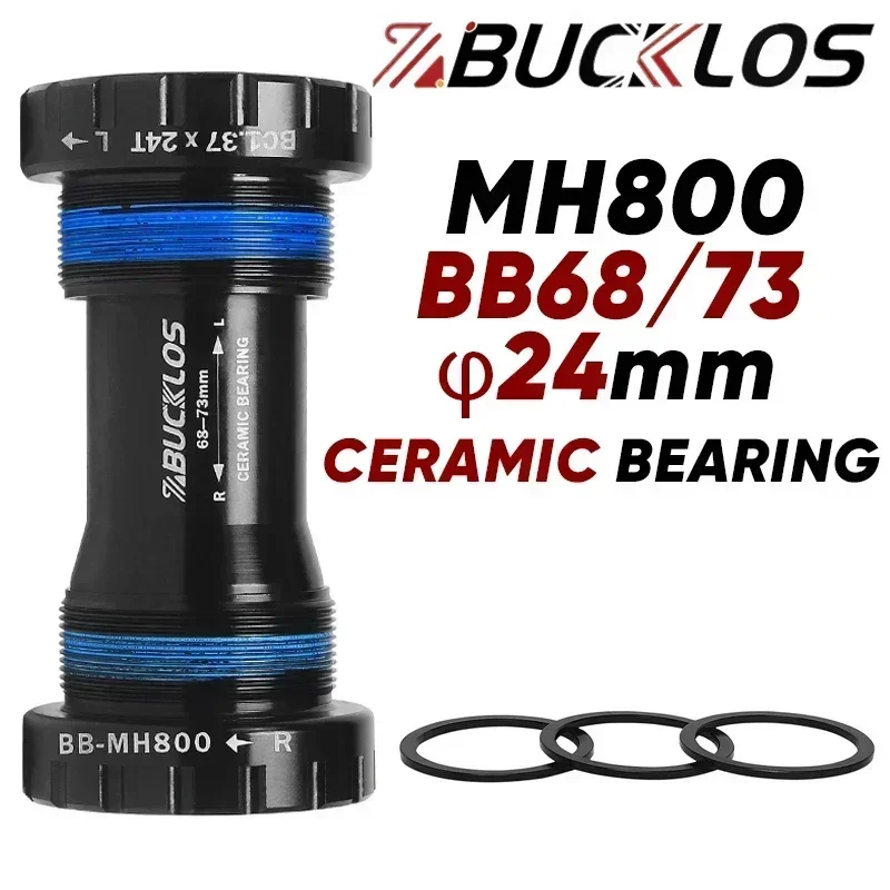 BUCKLOS Fiets Trapas Keramische BB BB68-73mm Mountain Road Fiets BSA Schroefdraad BB86/92 Afgedicht Lager MTB Trapas: Paars