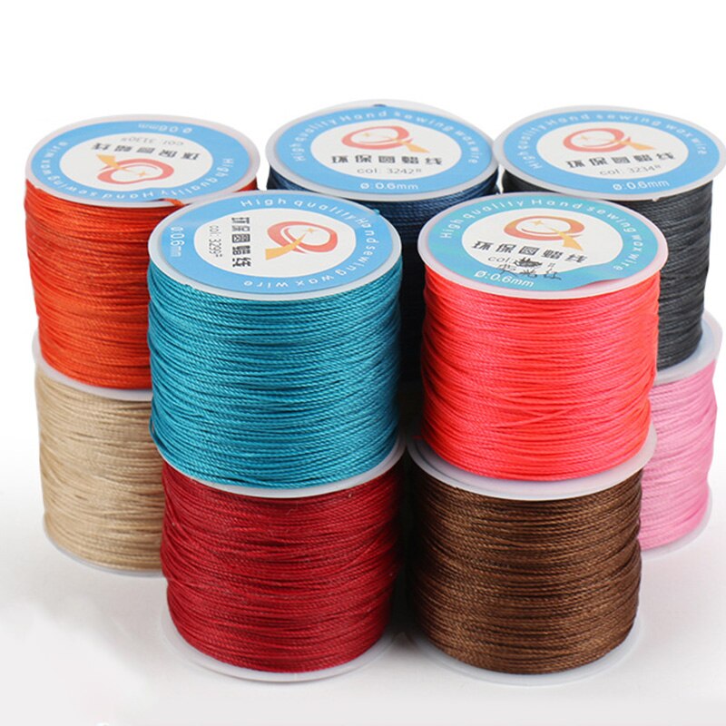 0.6mm tondo filo cerato filo di cera filo di cucitura filo per artigianato in pelle filo da cucito gioielli fai da te tariffa hilos para coser