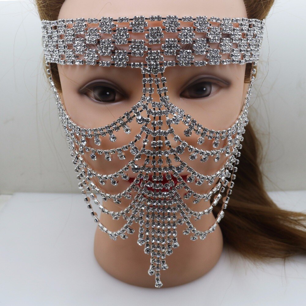 Fancy Rhinestone Mask for Party Masquerade Party Masks Crystal Christmas Party Mask Supply.