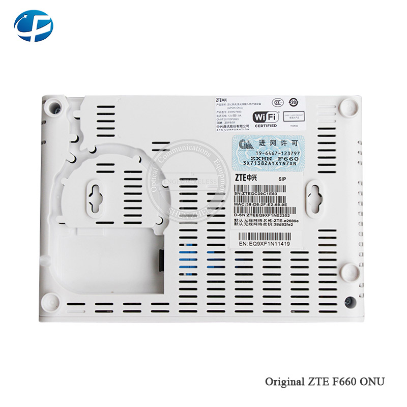 Brand ZTE F660 V8 5DBI GPON ONU With 1GE+3FE Port +1voice+WIFI ONT , English Interface