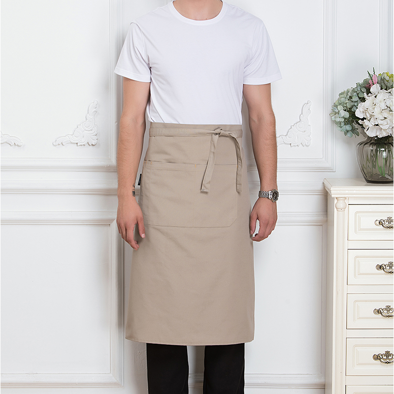 Delantal de cocina de medio cuerpo para hombre y mujer, para restaurante, Chef, camarero, cocina corta, cafetería, tienda, panadería: Azul