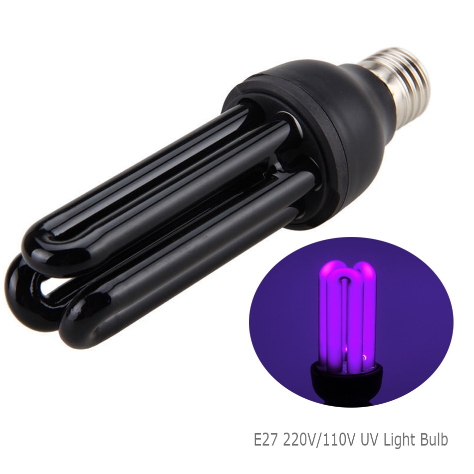 220V E27 40W Uv Lamp Uv Ultraviolet Fluorescerende Cfl Gloeilamp Spiraal Violet Lampen Verlichting Enegy Besparing zwart Licht