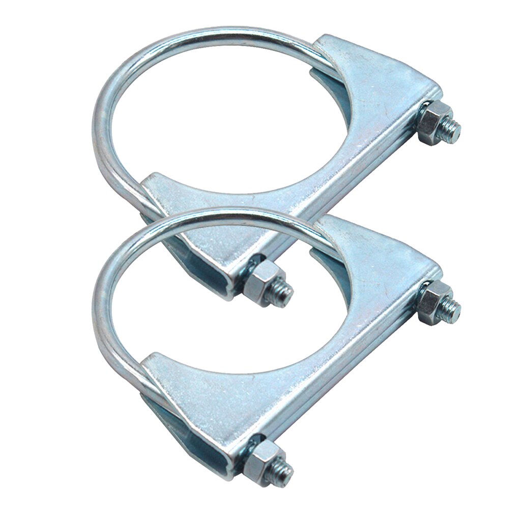 2pcs 304 Stainless Steel Saddle U-Bolt Exhaust Muffler Clamp - 3 Inch