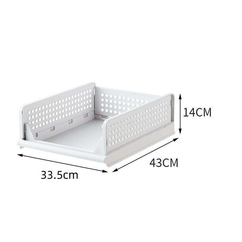 Caja de almacenamiento plegable para armario, organizador de cajones de plástico, cestas de estantes apilables, armario de tela, divisores extraíbles para el hogar y la Oficina, 4 Uds.: Rojo