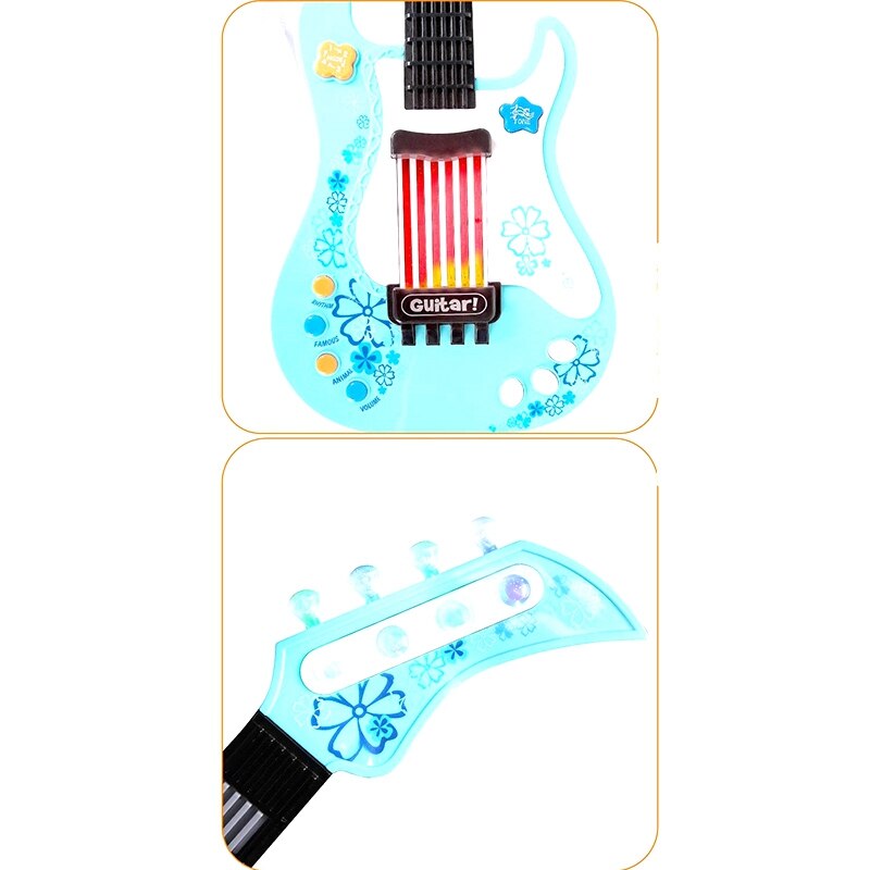 Barn gitarr leksak för blå gitarr musikinstrument födelsedagsfest favor för barn perfekt för utbildning, underhållning, par