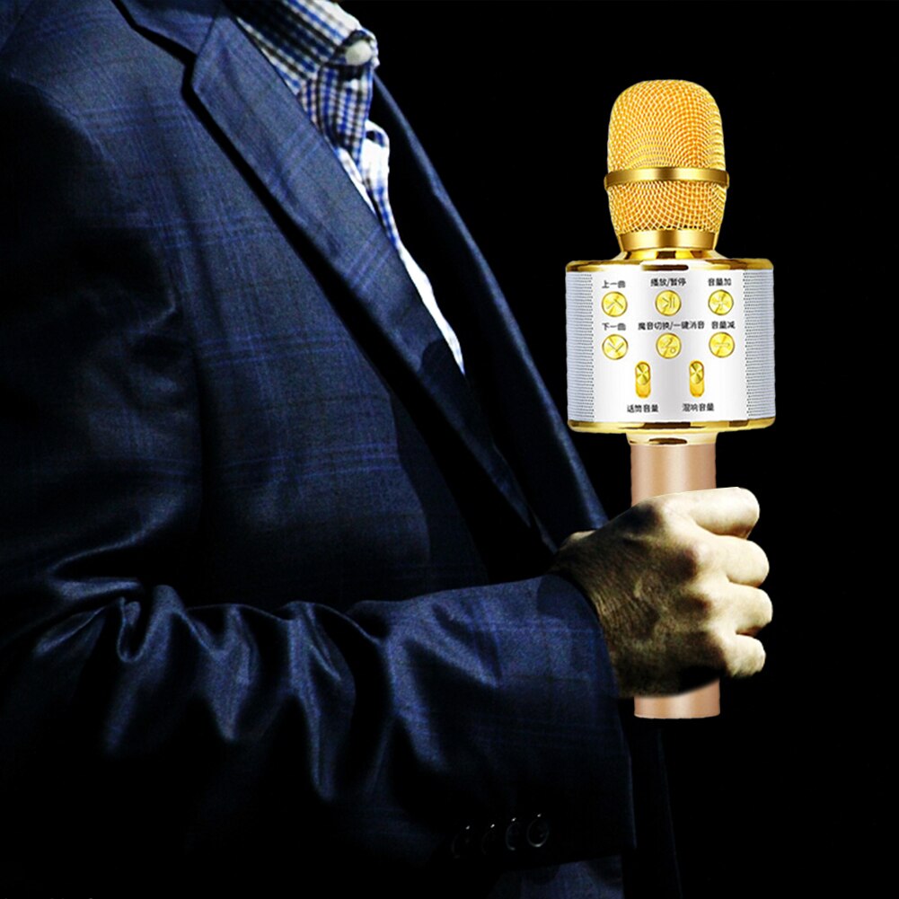 Draadloze Karaoke Microfoon Draagbare Bluetooth Handheld Microfoon Thuis Ktv Speler Met Dancing Led Verlichting Professionele Spreker