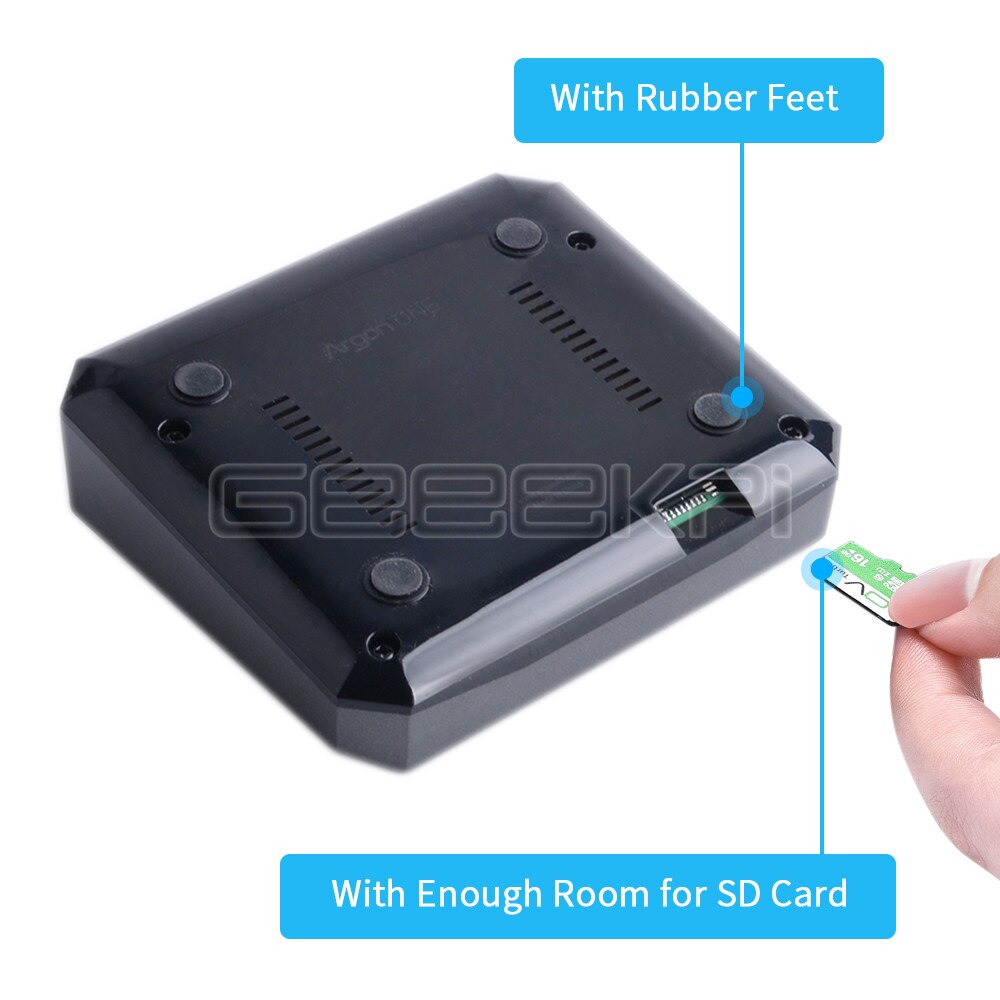 Geeekpi raspberry  pi 4 model b behuizing aluminium metalen abs behuizing met aan/uit-schakelaar + koelventilator + koellichamen