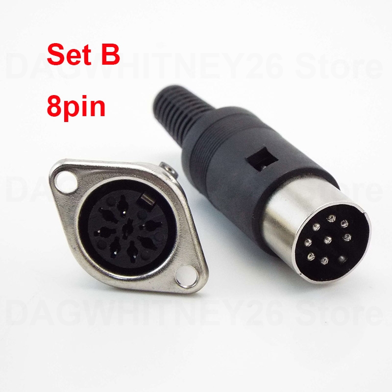 Adaptateur Audio DIN 3/4/5/6/7/8 broches, prise mâle femelle avec poignée en plastique, prise femelle, connecteur de châssis monté sur panneau U26: Bleu / Sous 5 Pcs