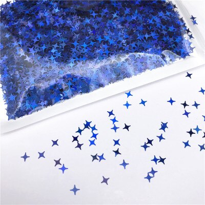 Vier Star Glitter Diy Crystal Slime Levert Ultra-dunne Plakjes Nagels Art Tips Doos Accessoires Decoratie Speelgoed Voor Kinderen: 10g star dk blue