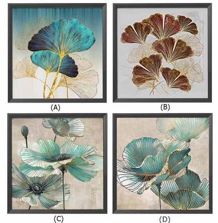 Ginkgo Blad Kruissteek Stilleven Serie Kit Ecologische Katoenen Draad 11CT Gedrukt Borduurwerk Diy Decoratie 60x60cm