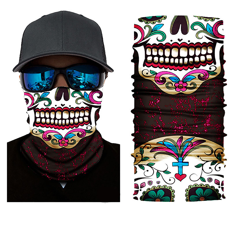 Stirnband Bandana Schädel Gesicht Maske Schal Maske Geist Sturmhaube Masken Radfahren Kopf Schal Nacken Halloween Party Gesicht Maske: 101