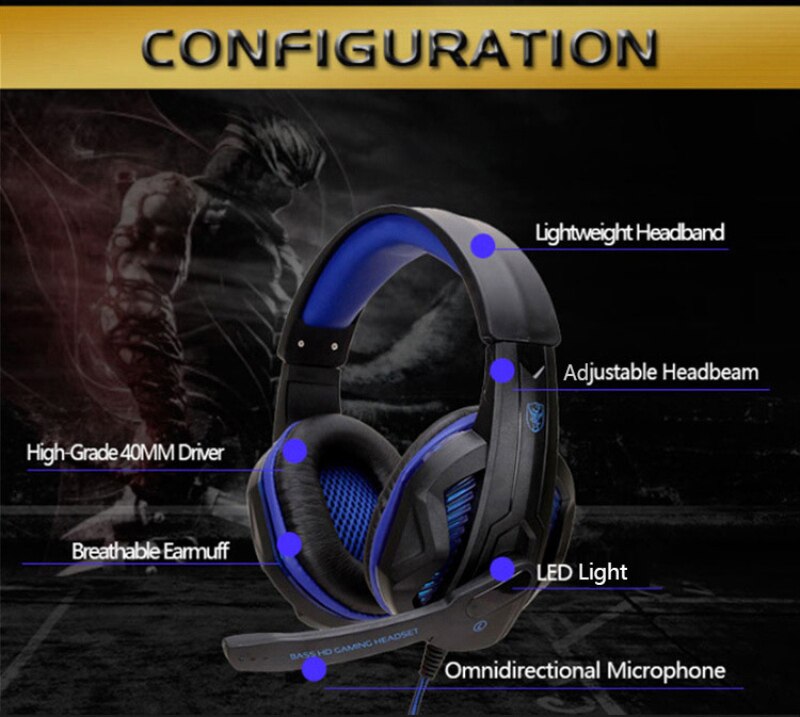 Gaming Headset - Wired Stereo Bass - With Mic - For PC, PS4, PS5