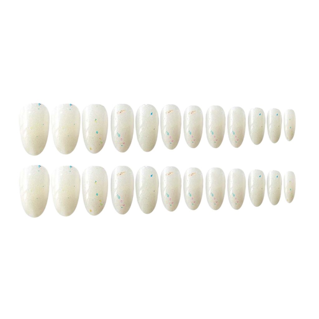 Uñas postizas de plástico ovaladas para decoración de uñas, 24 Uds.