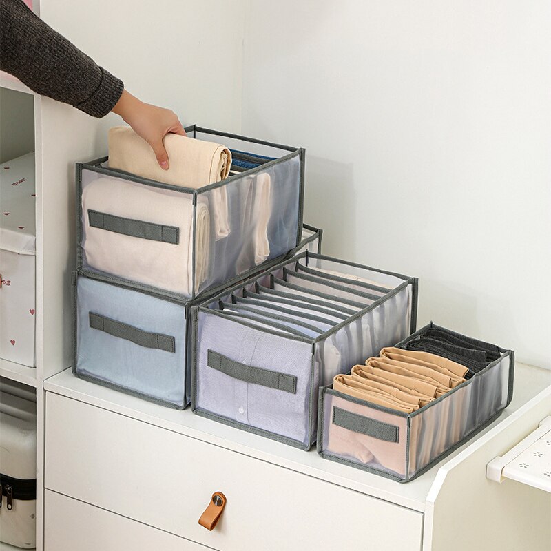 Foldable Cloth Organizer Closet Drawer Organizer With Divider Jeans Leggings Underwear Socks Storage Box Wardrobe Pants Storage