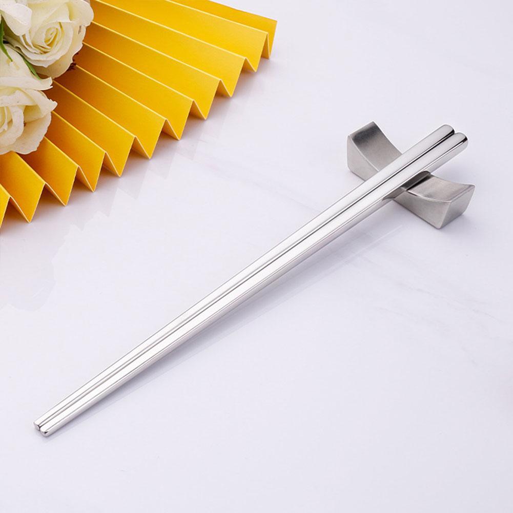 2pcs Steel Chinese Chopsticks Non-slip Reusable Metal Chopstick for Sushi Hashi Food Sticks Tableware Kitchen Tools