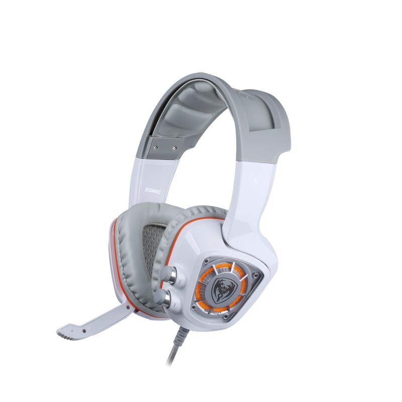 Somic G910 Gaming Headphone LED Virtual 7.1 Surround Sound USB Stereo Vibration Headset with Microphone For PC Games G936N G952: White