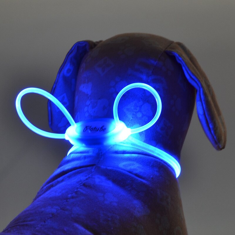 1 stk led kæledyrshalsbånd justerbar natsikkerhedshundehalsbånd lysende lys op kæledyrshund lyse halsbånd snor glød i mørket udendørs