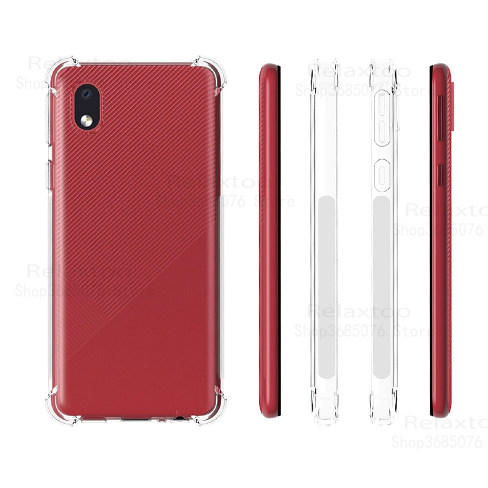 Funda de silicona TPU transparente 3 en 1 para Samsung a01 m01 core, cristal templado, Galaxy 01 core 01 core, película protectora para cámara