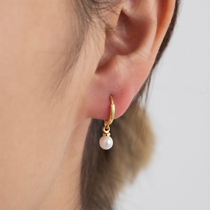 Sipengjel moda coreano pérola pingente brincos para as mulheres redondo grânulo pequeno hoop brincos de jóias de casamento presente