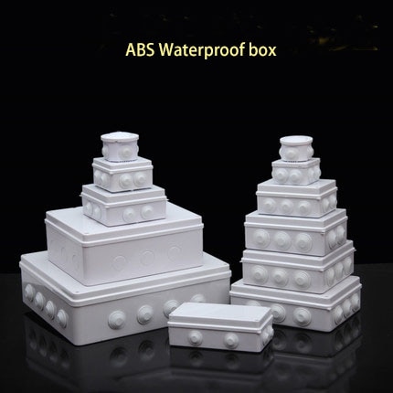 Abs Plastic IP65 Waterdichte Junction Box Diy Outdoor Elektrische Aansluiting Doos Kabel Tak Doos 100x100x70mm