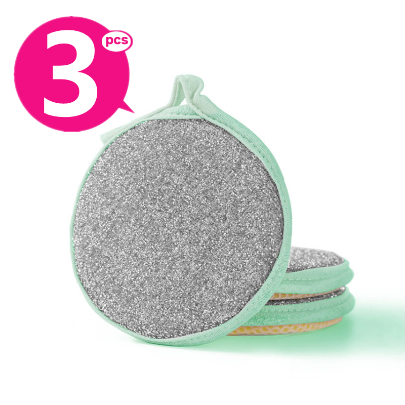 10/5/3PCS Double Side Dishwashing Sponge Dish Washing Brush Pan Pot Dish Wash Sponges Household Cleaning Reusable Kitchen Tools: Dark Grey