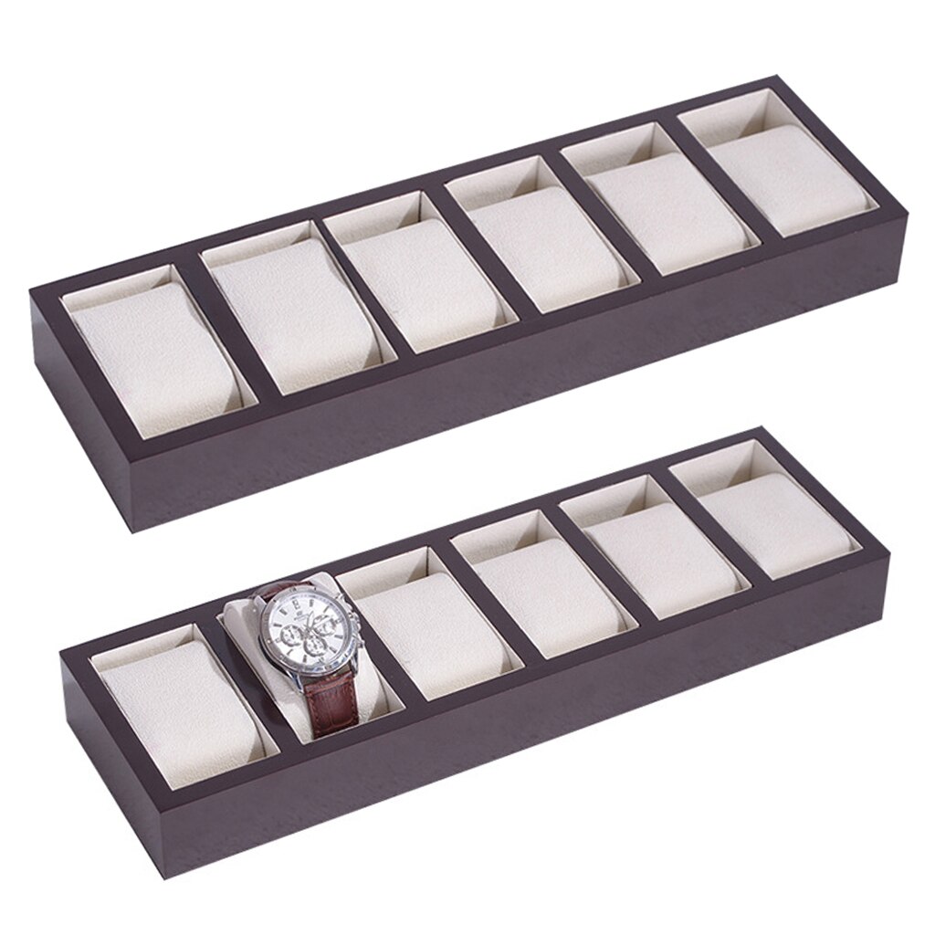 6 Slots Watch Box Heren Horloge Organizer Sieraden Display Case
