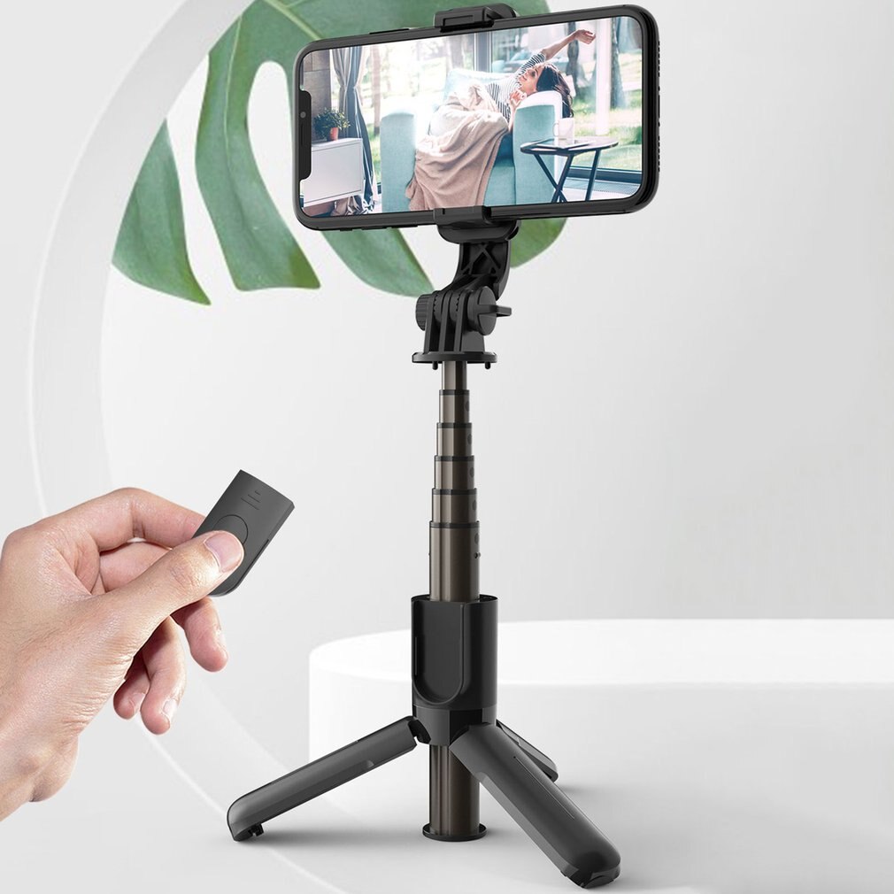 L10 selfie-sticks aus aluminiumlegierung mit kabelloser fernbedienung, sechsteiliger, teleskopierbarer mini-selfie-stick mit live-unterstützung
