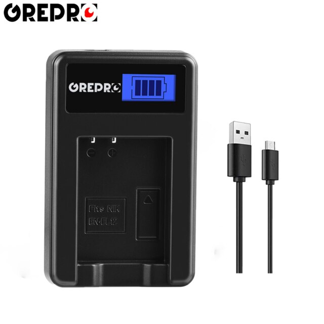 3Pcs EN-EL12 ENEL12 EN EL12 Battery + LCD USB Charger for Nikon Coolpix AW100s AW110s AW120s S610 S610c S710 S620 S630 S8000 S70: 1x Charger
