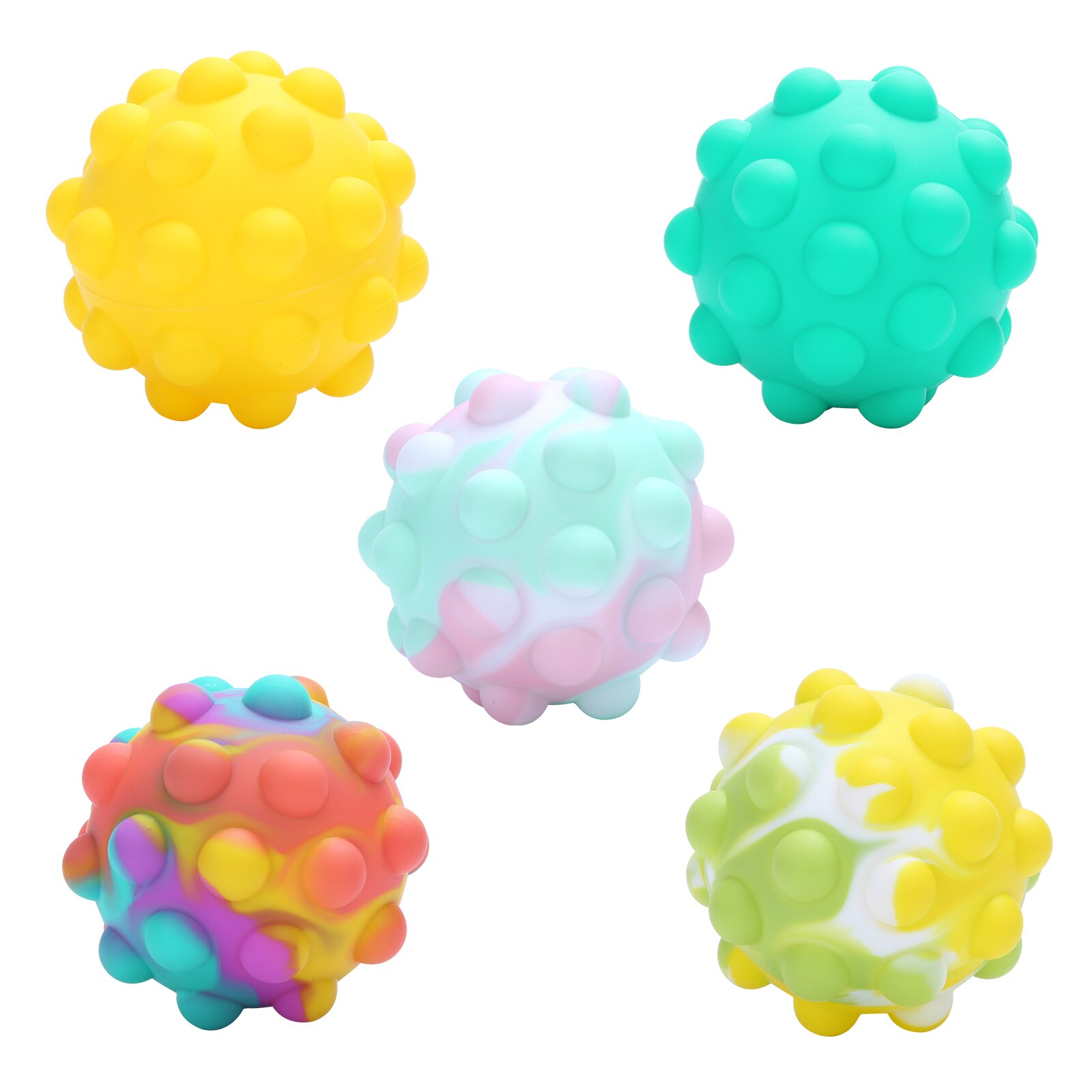 3d decompressieballen, antistresskubussen van siliconen, regenboogballen, drukballen, fidget toys, kawaii vingerdrukballen, stressverlichtende speeltjes.