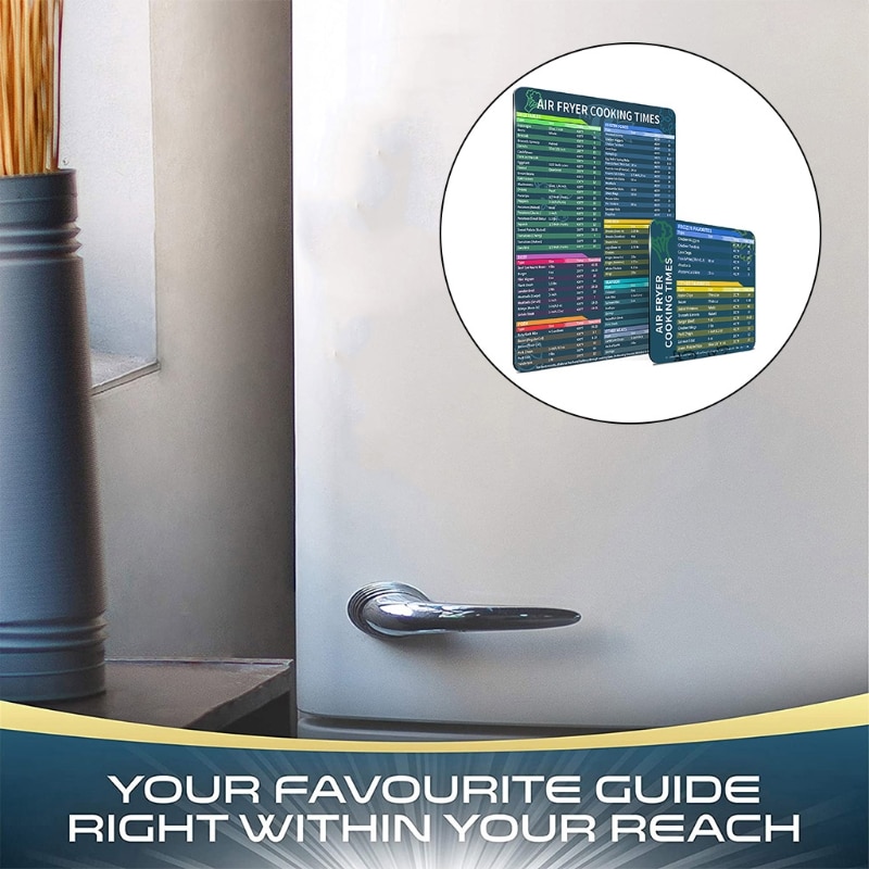 2 Stuks Set Lucht Friteuse Accessoires Kok Keer Lucht Friteuse Magneet Cheat Sheet Quick Reference Guide Voor Koken En Koekenpan gif