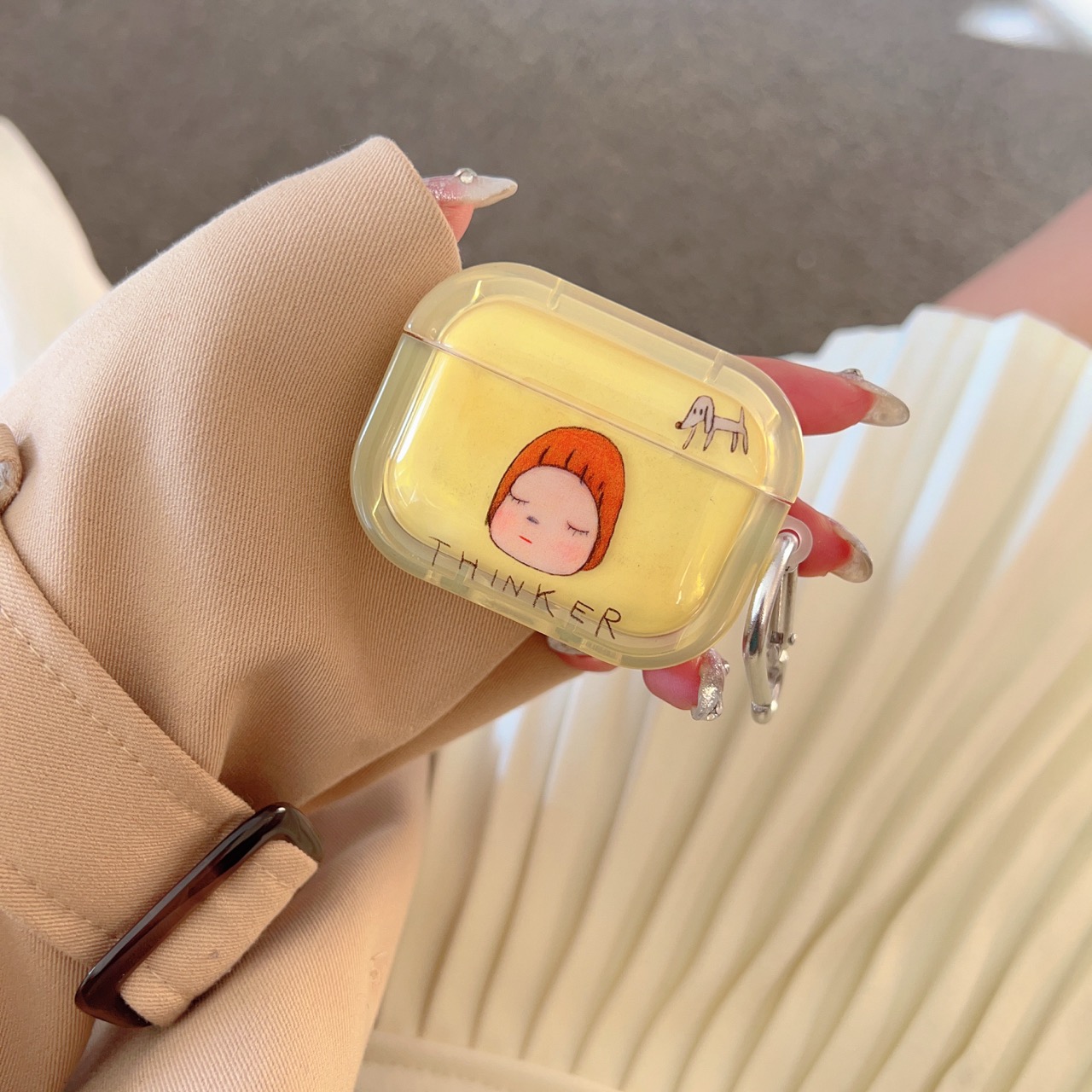 Karikatur kleines Mädchen Hülle für AirPods 4 2 1 3 Profi2 Hülle Startseite Coque Kopfhörer Weiche TPU Weiche Silikon Schutzhülle AirPods 4