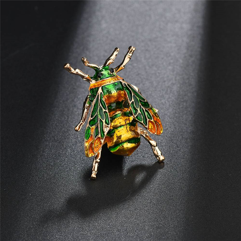 Terreau Kathy Insect Bumble Bee Broche Voor Vrouwen Mannen Bee Sieraden Goud Kleur Geel Enamel Broches Rhinestone Dragonfly Sieraden: b407