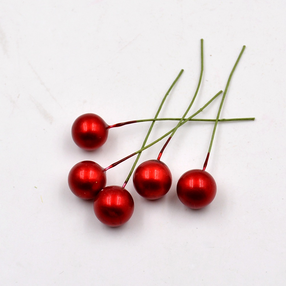 Perles en plastique, 40 pièces, fleurs de baca, étamine artificielle, pour décoration de mariage, bricolage, Scrapbooking, couronne décorative, fleurs de pistel