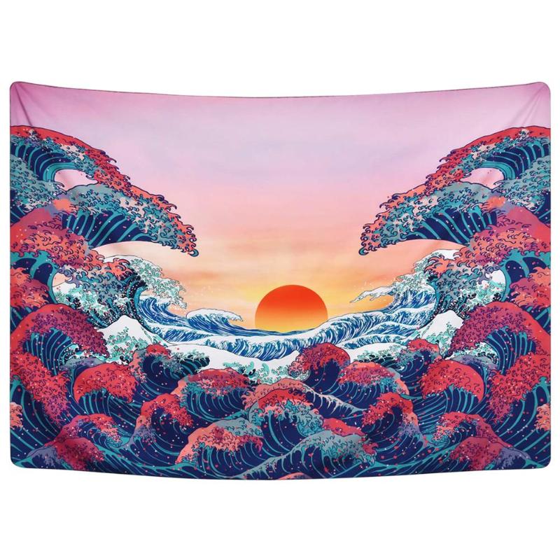 Japanese Style Wall Hanging Tapestry Nordic Home Decoration Wall Art Table Cloth Bedroom Landscape Painting Tapestry: 06 / M