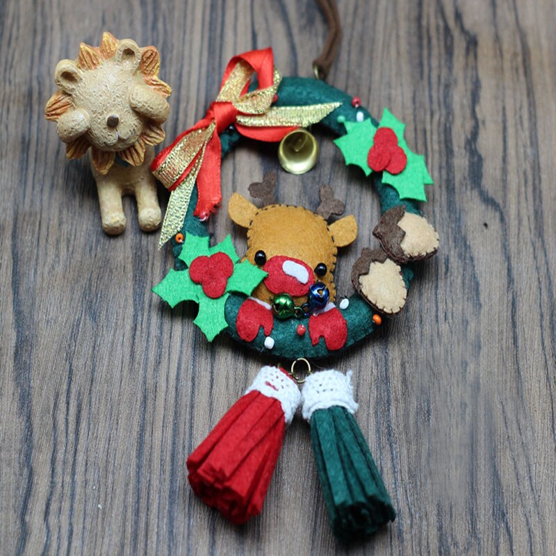 16x10cm Pretty DIY Sewing Felt Package For Car Home Decoration Christmas Deer Flower Nonwoven Felt DIY Handmade Package