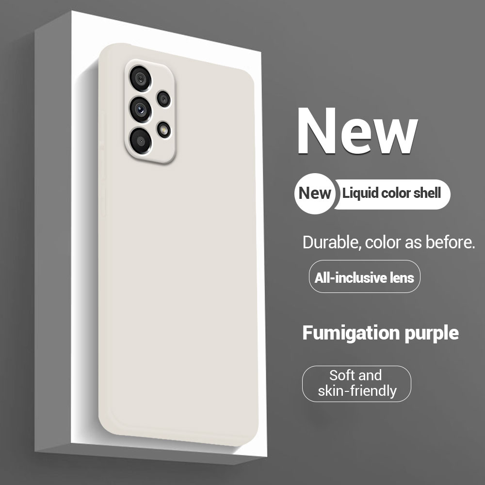 For Samsung A53 A33 A73 A23 A22 A13 5G Case Colorful Silicone Shockproof Square Phone Case Fundas Galaxy A13 A23 A22 Cover Coque: CANVAS / Brown