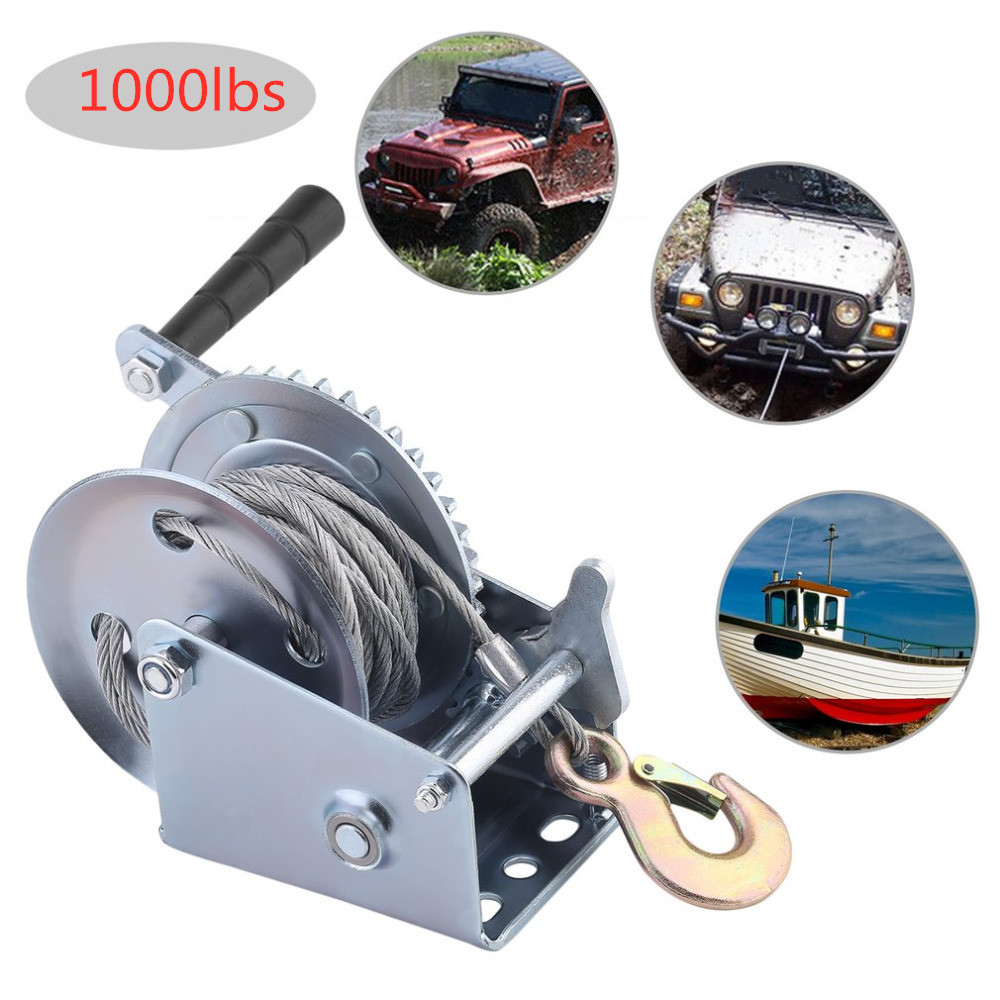 Manual Winch1000lbs Truck Auto Lifting Sling 10M Boat Car Lift Winch Heavy Duty Hand Power Puller Hand Tools
