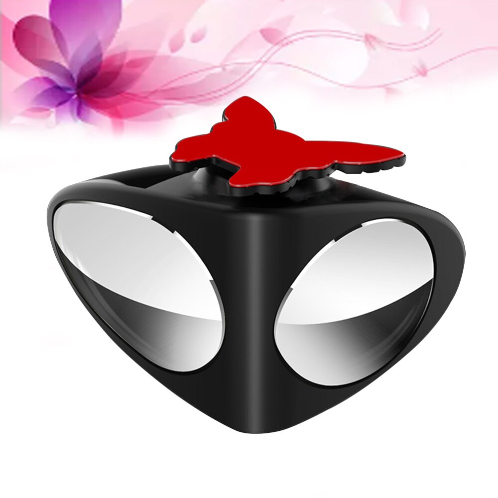 Vehicle Blind Spot Mirror Wide Angle Mirror 360 Rotation Adjustable Convex Rear View Left Side Mirror For Safe Parking(Black)